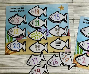 Great Minds Education LLC Fish Counting Activity Under the Sea Number Match Early Math Tool for Preschool & Kindergarten Interactive Learning Game