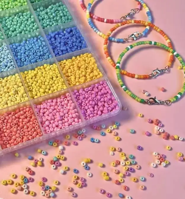 Funtopia 12000 Counts Glass Beads for Jewelry Making beaded embroidery, 24Colors 12000 Counts+ Small Seed Beads for Bracelets Making, 2mm Tiny Beads with 3 Storage Box, Letter Beads & Evil Eye Beads, DIY Art Craft Kit for Girls Women
