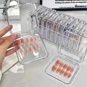 Artificial Nail Display Storage Box, 6 Transparent Nail Packaging Boxes, Suitable for Beauty Salons and Home Use, Makeup Cosmetic Organizer, Makeup Tool Organizer, Aggreko Material