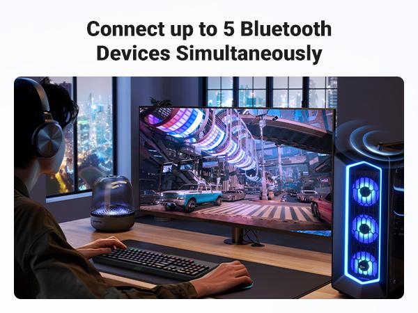 UGREEN USB Bluetooth Adapter for PC - Bluetooth 6.0 Dongle Receiver, Plug and Play, Supports Windows 11/10/8.1/7 for Desktop, Laptop, Keyboard, Mouse, etc,2Pcs