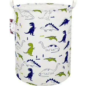Baby Laundry Hamper Cute Kids Dinosaur Laundry Basket Toy Storage Bin with Handles for Boys and Girls Dinosaur Room Decor Polychrome Dinosaurs