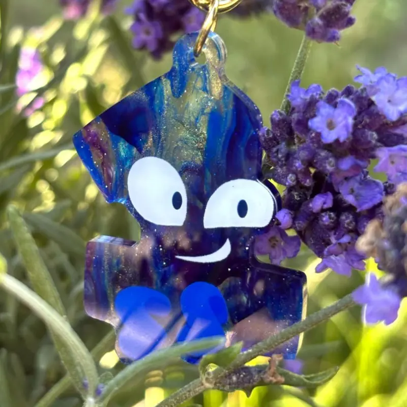 One BFDI:TPOT Marbled Keychain Charm