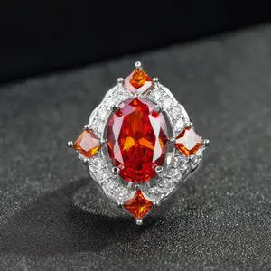 Copper Alloy Synthetic Cubic Zirconia Fanta Red Ring 7141-3
