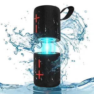 Wireless Bluetooth Speaker with IPX6 Waterproof, 40W Dual System, 8000mAh Battery, V5.3 Connectivity, Stereo Sound, 24H Playback, Hands-Free Calling, Dazzling Lighting Effects, Button Control, Wired Connection for Smartphones,summervibes