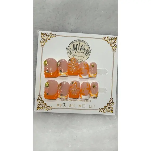 Citrus Blossom Short Square Press-On Nails | MIA’s World