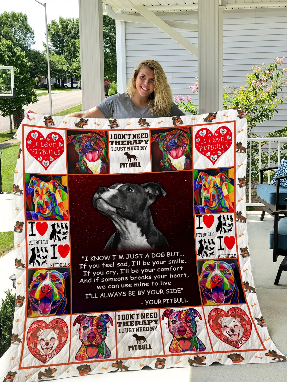 Pitbull I’ll Always Be By Your Side Fleece Blankets & Quilt Blankets - The Perfect Warm Gift for Everyone - Bring Comfort and Joy to Your Loved Ones - A Thoughtful Present for Friends, Family, and Partners