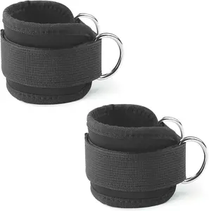 Ankle Straps Ankle Resistance Bands Wrist Cuffs Padded Straps Adjustable Fitness Glute Kickback D-Ring for Cable Machine Gym Foot Leg Training Brace Support, Leg Pulley Attachment Kickback Strap 2Pcs