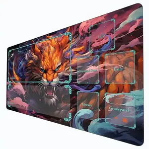 [Sale off up to 65%][Free Ship] Tiger Animal Magic Card Gaming Mats with zone playmat Mouse pad desk mats Commander Playmat suitable for mtg game gathering