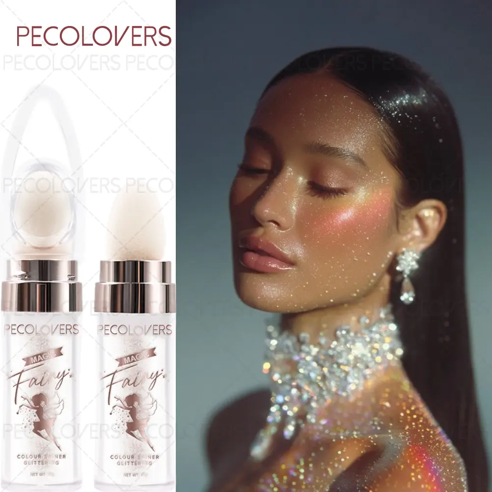 1PC Instant Radiance Highlighter Flash Powder, Radiant Shimmer, Suitable for Face, Body, Clavicle, Hair, High Color Rendering, Long Lasting, Suitable for Holiday Parties, Weddings, Christmas