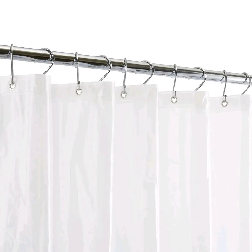 Waterproof Shower Curtain Liner, 4X’s Splash Guard Suction Cup Leak Protection, 12 Rust Resistant Copper Grommets, 3 Large Magnet Hem, 100% PVC, 72"x72", clear