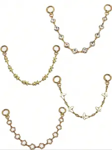 Women's Bag with Butterfly Flower Star Chain Extension, High-End Fashion Accessory, Versatile Decorative Metal Link, Chic Embellishments