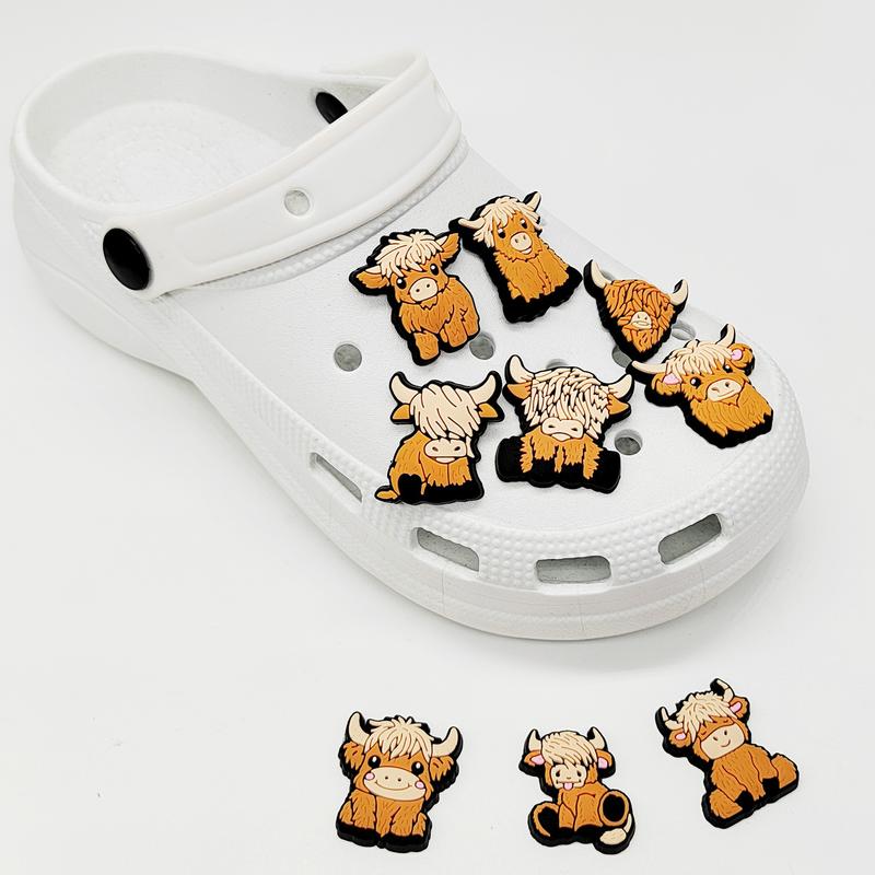 Cartoon Cow Croc Shoe Charms for Kids Boys Girls Women Men PVC Wristband Sandals Clog Accessories Party Favor with Dragon and Character Designs Footwear