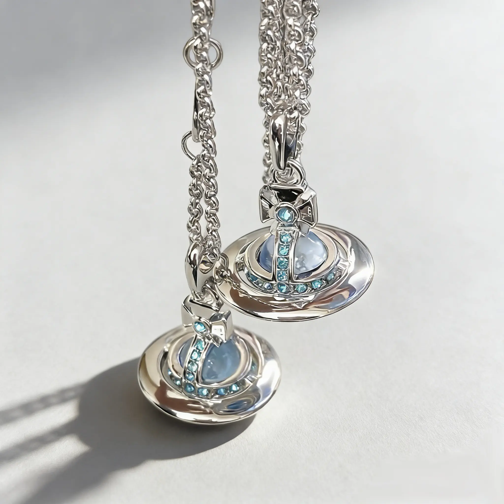 Y2K Style Queen Mother of the West Mini Saturn Pearl Love Pin 3D Planetary Necklace High-Quality Materials for Daily Wear & Special Gatherings