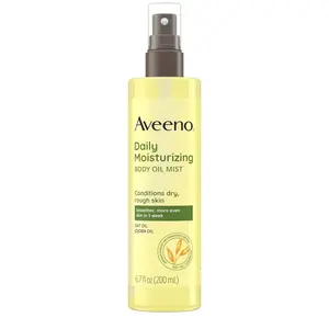 Aveeno Daily Moisturizing Body Oil Mist with Oat Oil and Jojoba Oil for Rough, Dry, Sensitive Skin, Nourishing Body Spray for Smoother, More Even Skin, Paraben- & Silicone-Free, 6.7 fl. oz