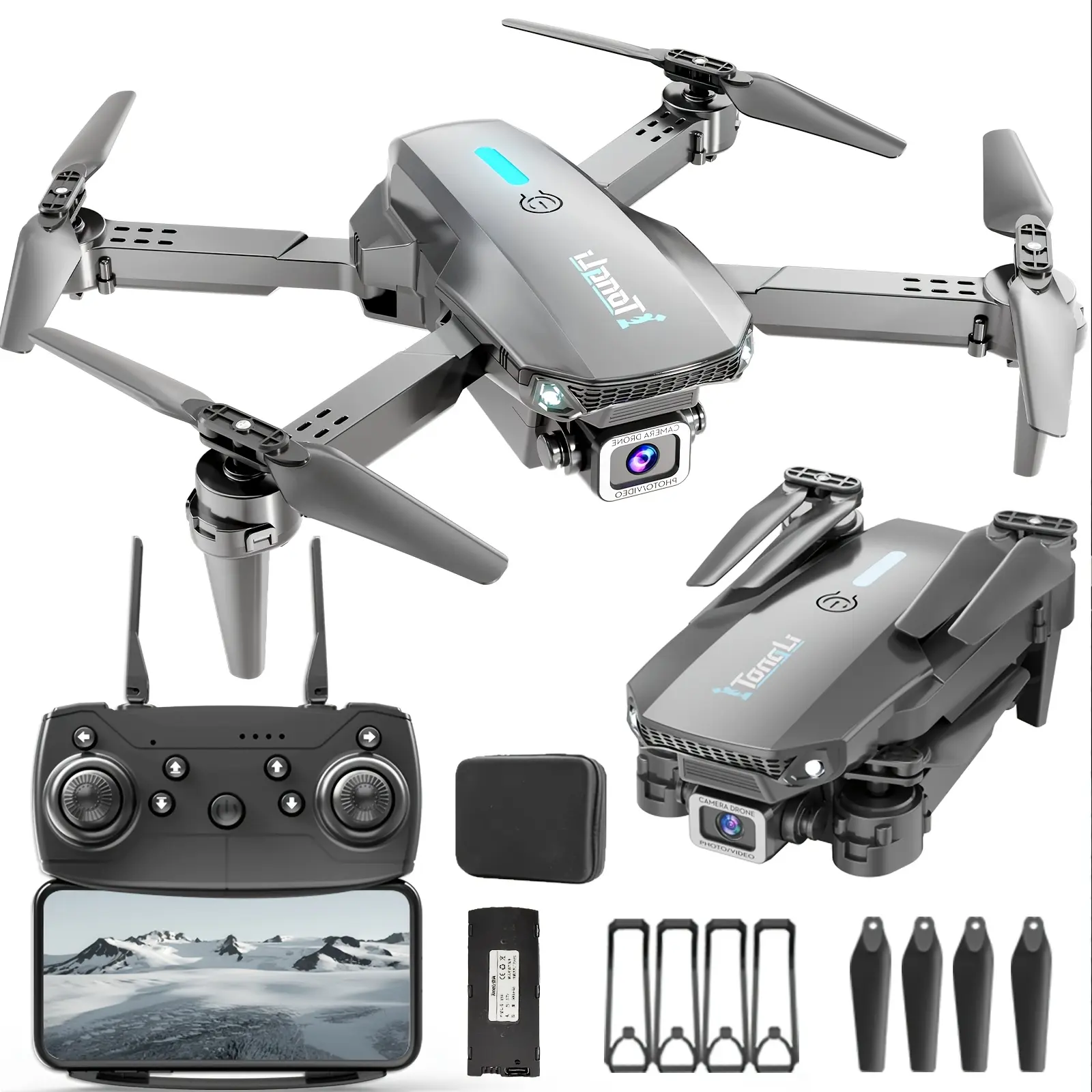 Kone DR1916RL is an easy-to-use remote-controlled drone suitable for users over 14 years old. It features one-touch takeoff, landing, and return-to-home functions, altitude hold, headless mode, three-speed adjustment, 360-degree flips, intuitive controls,
