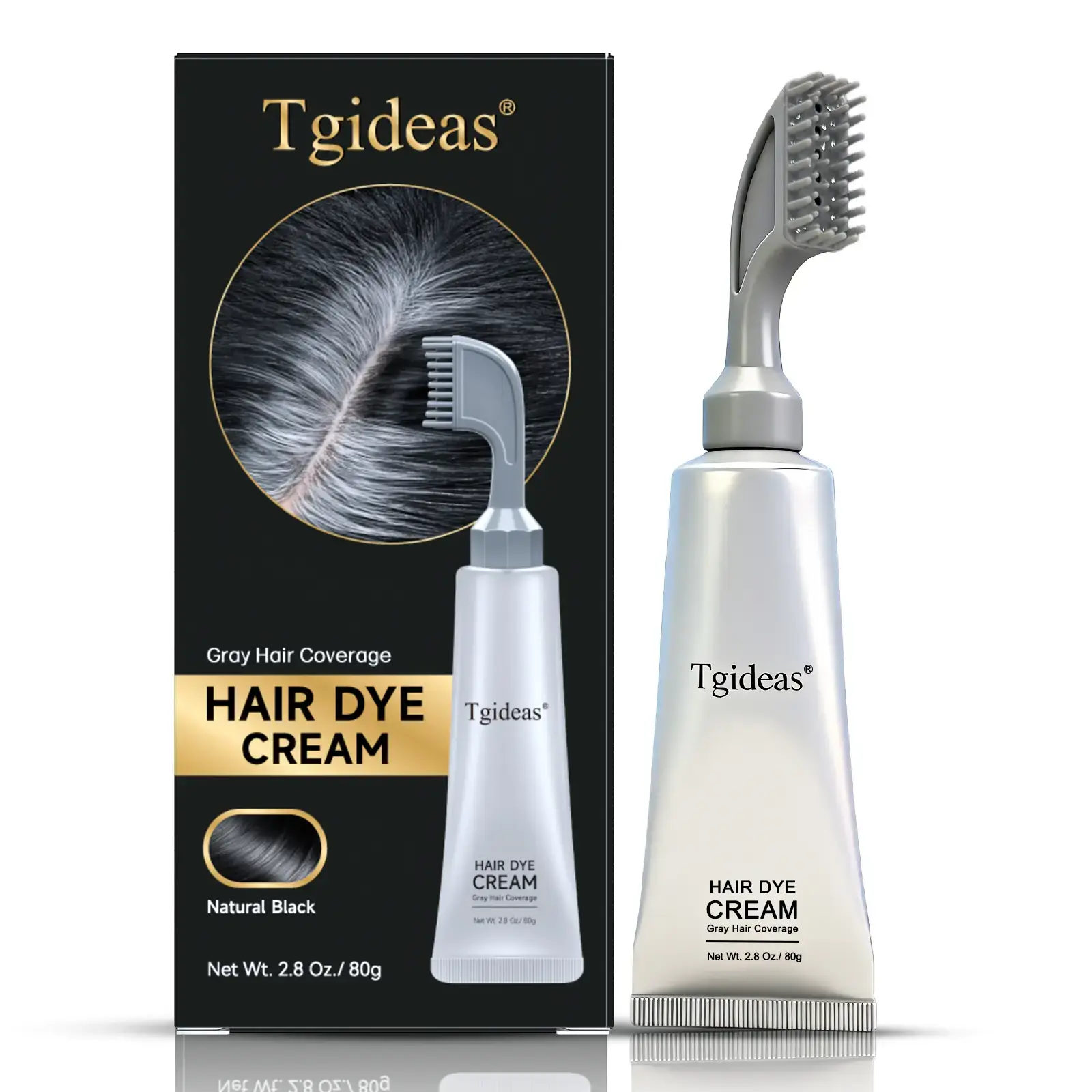 Tgideas Hair Dye Comb / Hair Dye Cream — Portable Home Use & Hyaluronic Acid, 10