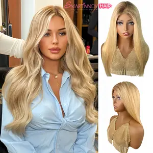 【Brand new version 100% Human Hair】Golden Brown to Bleach Blonde 32 Inch| Lace Front Wigs 13x6 HD | Pre Plucked Glueless| 200% Density Highlights| Silky Hair – Perfect For Outdoor Party
