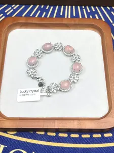 Lkc crystal jewelry Semi-finished Non-natural Pink Chalcedony Bracelet