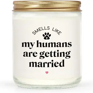 Funny Bridal Shower Gifts for Dog Lovers, My Humans are Getting Married, Lavender Scented Soy Wax Candle, Wedding & Bachelorette & Engagement Gift for Couples, Bride to Be, Scented Candles