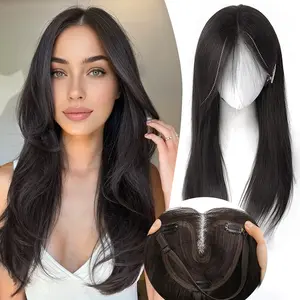 21INCH Hair Topper Clip Fluffy Toppers Hair Pieces for Women with 3anti-slip clips  Easy to Wear  3D 360° Cover Hair Toppers for Women with Thinning Hair (Nature black)ith Hair Loss or Thin Hair