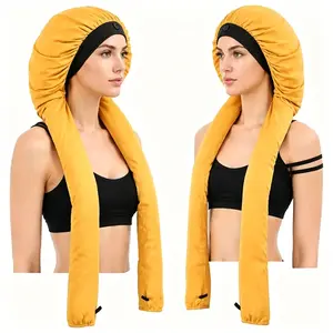 Humwam Hair Protection Bonnet - 2-in-1 Elastic Night Cap for Mum's Braids & Long Hair, Heatless Smooth Haircare, Lightweight, Anti-Frizz, Airy, Durable