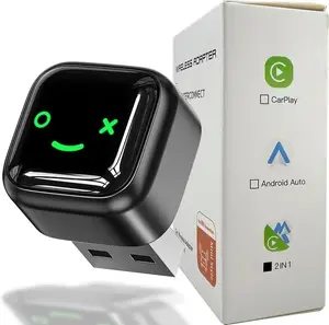 2026 Wireless Carplay Adapter for iPhone Android, QuickAuto Connect Low Latency Hands-Free Calling M12Wireless Encryption Key Fob