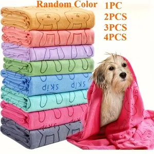 1/2/3/4 Four types of super absorbent ultra-fine fiber dog towels - Quick-drying and soft pet bathing and care cloths, suitable for large, medium and small dog breeds, also suitable for cats and dogs. Size: 50*100 cm / 19.69*39.37 inches
