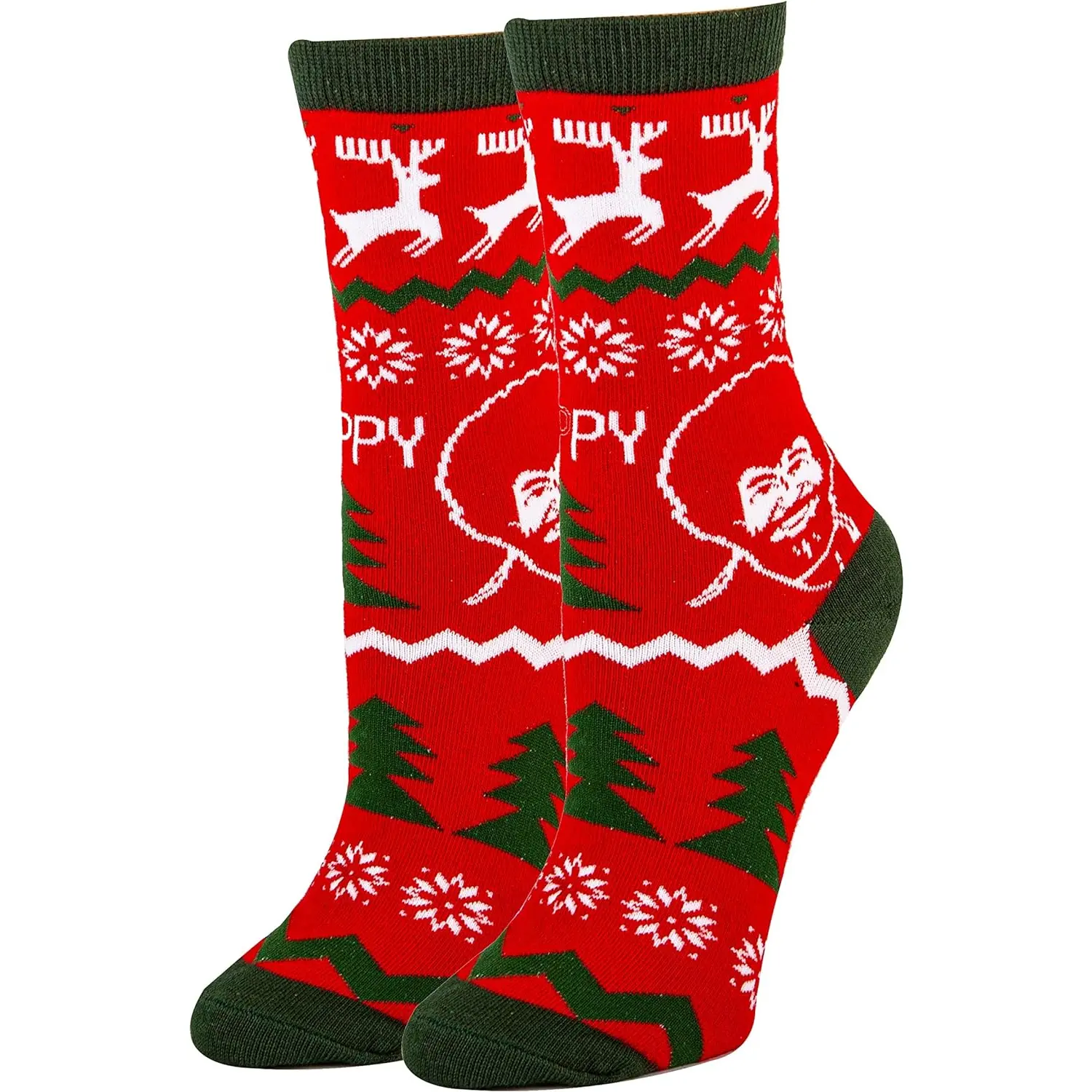 Ooohyeah Women'S Novelty Funny Bob Ross Crew Socks, Holiday Crazy Fun Dress Socks, Fits Shoe Size 5-10 ooohyeah