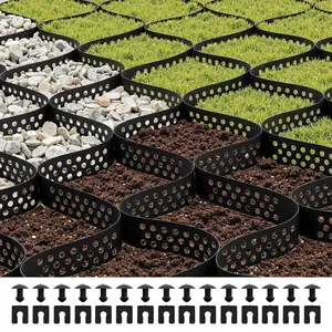 Ground Grid Geocell System With 2-Inch Depth, Expanded Grid Stabilization For Gravel Surfaces, 17.06x8.86 Feet (5200x2700 mm), Driveway And Roadway Support, Erosion Control, Soil Stabilization, And Drainage Improvement