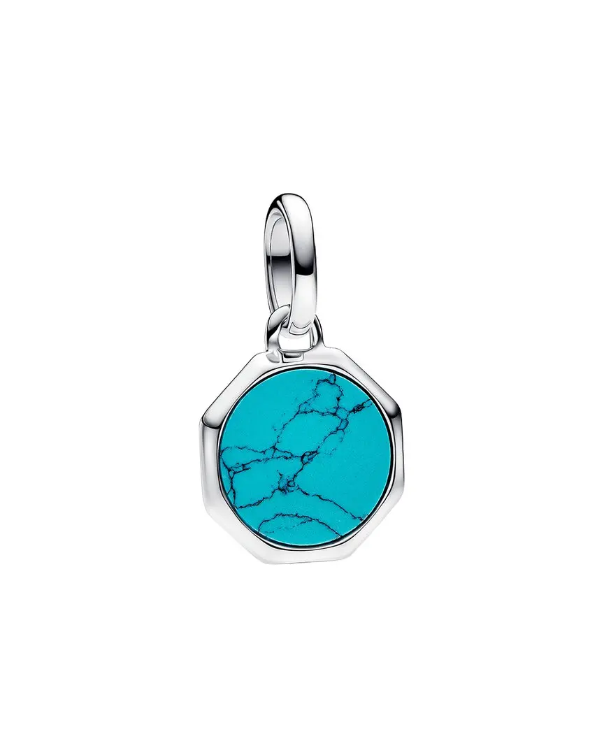 Pandora Me Silver Turquoise-Coloured Engravable Mini Medallion Charm