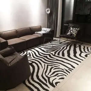 Zebra Pattern Bedside Rug, Animal Print Rug, Leopard Print Rug, Creative Foldable Machine Washable Non-slip Plush Carpet, Suitable for Bedroom Living Room Coffee Table Cloakroom Floor Mat