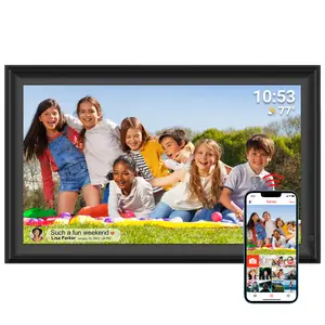15.6 Inch Frameo Digital Photo Frame with 1920x1080 FHD IPS LCD Touch Screen, Dual-WiFi Share Photos & Videos Via Frameo App, Support USB Drive/SD Card Extend Storage, Auto-Rotate