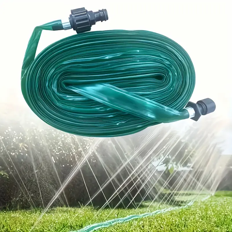 Efficient Garden Watering with Soft Soaking Hose - Automatic Drip Irrigation System, Sprinklers, And Soaking Hoses for Lawns, Flower Beds, And Green Areas. Reduces Water Usage by 70%. Drip Hose Ideal for Flower Beds
