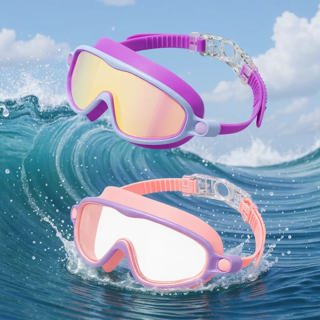 Outdoorfun Swim Goggles 2 Pack for Kids - Wide View, Anti-Fog, UV Protection, Comfortable Fit, Suitable for Ages 3-15, Easy to Wear, No Leaking