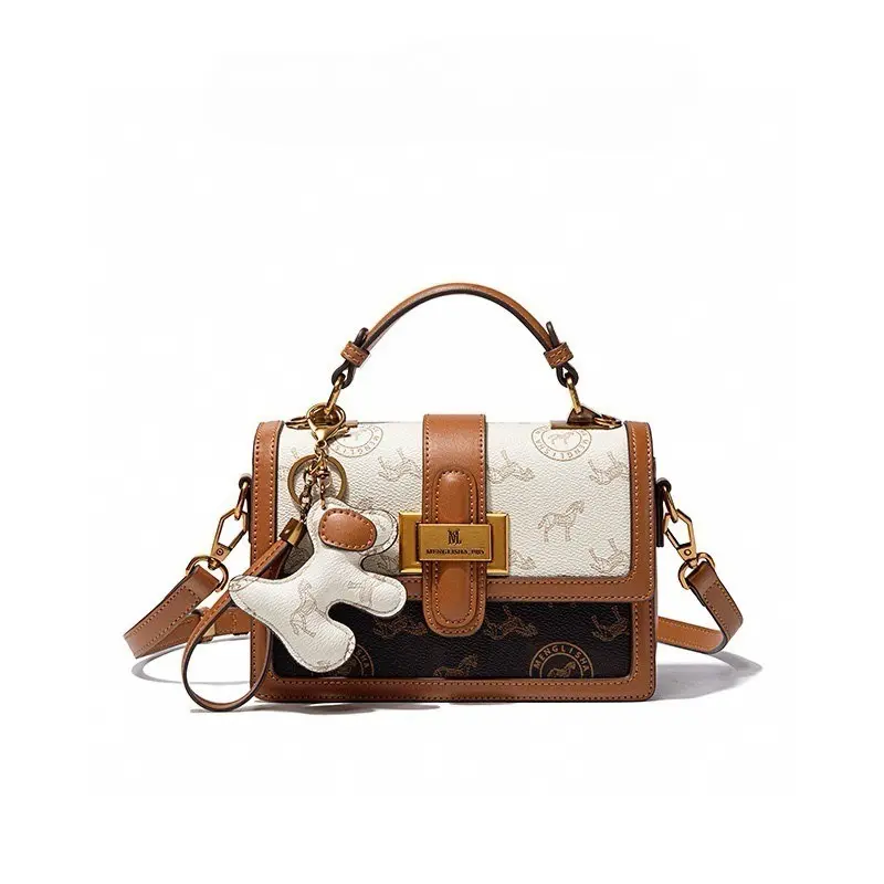 Women's Colorblock Crossbody Messenger Bag - Minimal Chic Compact PU Leather Square Bag for Everyday Carry & Casual Wear, with Adjustable Strap