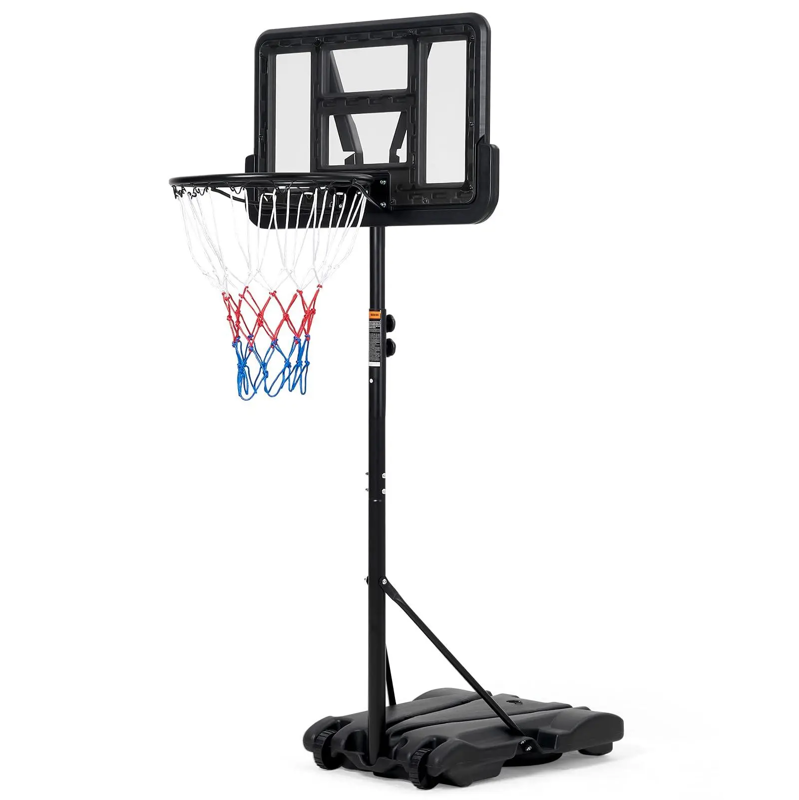 Gaomon Height-Adjustable 10FT Portable Basketball Hoop - Steel Frame, PC Backboard, 5-7ft Range, Reinforced Water/Sand Base, Polypropylene Net, Indoor/Outdoor Workout Equipment for Family & Children (Backyard)