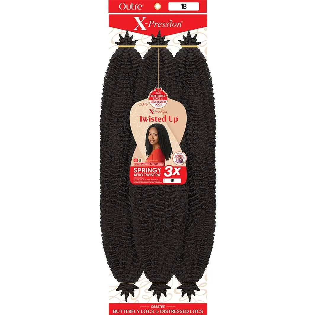 Outre Crochet Braids X-Pression Twisted Up 3X Springy Afro Twist 24" (1-pack, 1B)