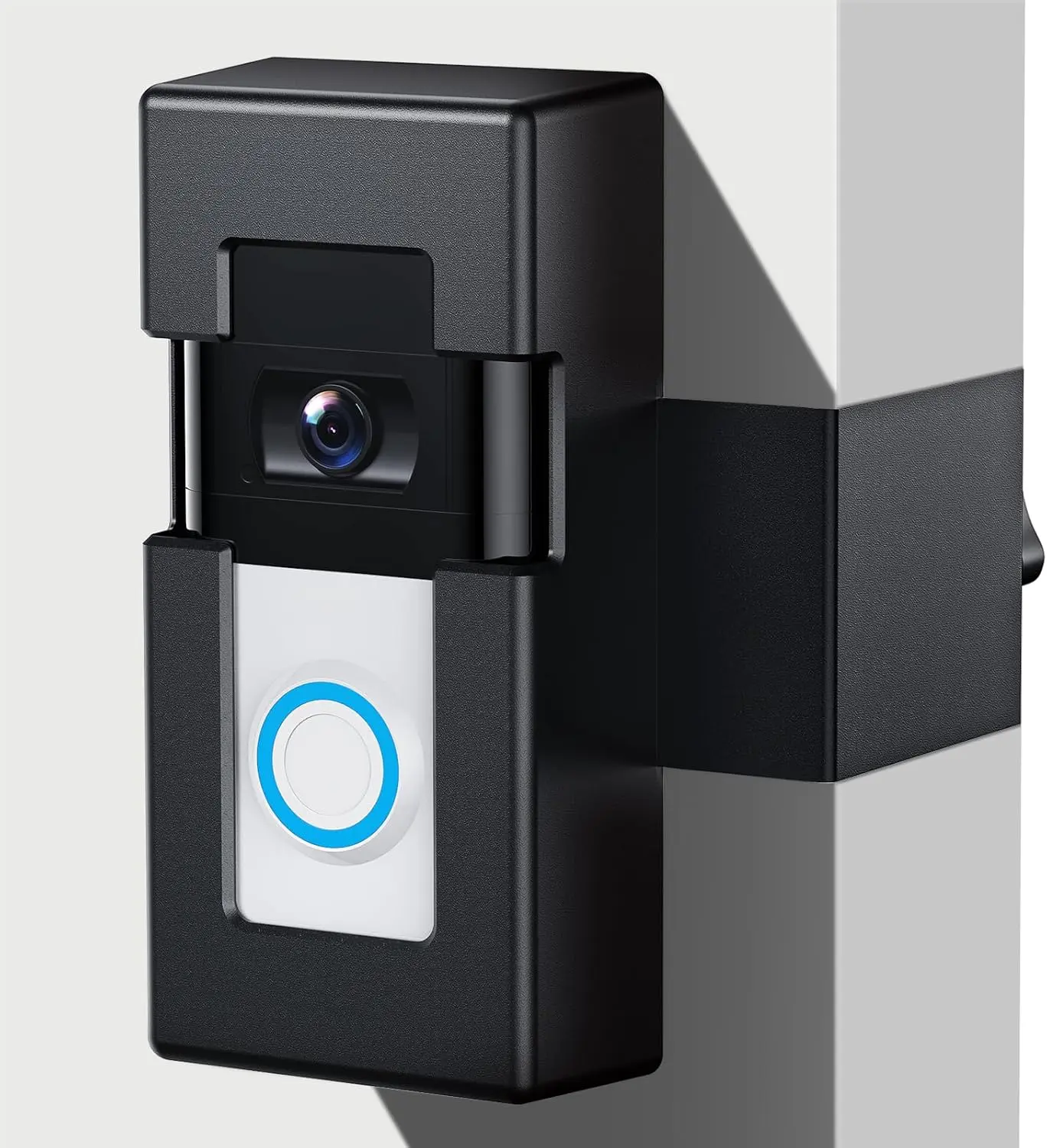 Anti-Theft Video Doorbell Mount Compatible with Ring/Blink Wireless Video Doorbell 1/2/3/3 Plus/4/2023 Release,Not Block Doorbell Motion Sensor,No-Drill Mounting Bracket for Houses,Apartments,Black