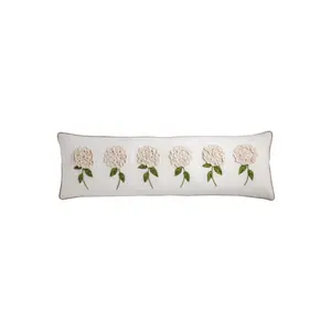 White Hydrangea Long Pillow