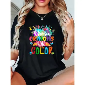 100% Cotton Unisex “Broken Crayons Still Colorful” Mental Health Awareness T-Shirt – Trendy Style, Soft Cotton, Instagram-Ready Outfit for Him or Her