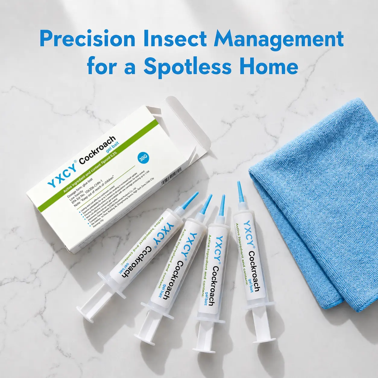 YXCY Cockroach Gel Bait Kit - 4 Tubes x 30g, 1 Plunger, 2 Tips, Highly Attractive Formulation, Effortless-Apply Pest Control for Home Kitchen, Targets American/German Cockroaches/Flies, 36-Month Shelf Life peppermint repellent