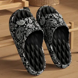 Men's Plus Size Slides - Casual & Vintage Cartoon Print, Non-Slip EVA Home Shoes for Indoor/Outdoor Use