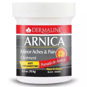 Dermaline Arnica Salve Black Ointment 2.5 oz - Anti-Inflammatory, Non-Irritant, Moisturizing for Minor Aches & Pain Relief - Moisturizers, Skincare Comfort Gentle Healthcare Bathroom Therapeutic Treatment Hydrating Hydrate Healing
