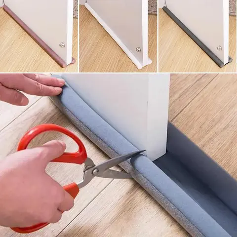 Door Draft Stopper for Bottom of Door - 1 Count Foam Tube, Hook-Loop Adjustable Size Blocker, Detachable Bag for Clean Surfaces, Weatherproofing for Hot/Cold Wind, DIY Home Hardware (93cm/36.61in, Recyclable, Comfortable Indoor)