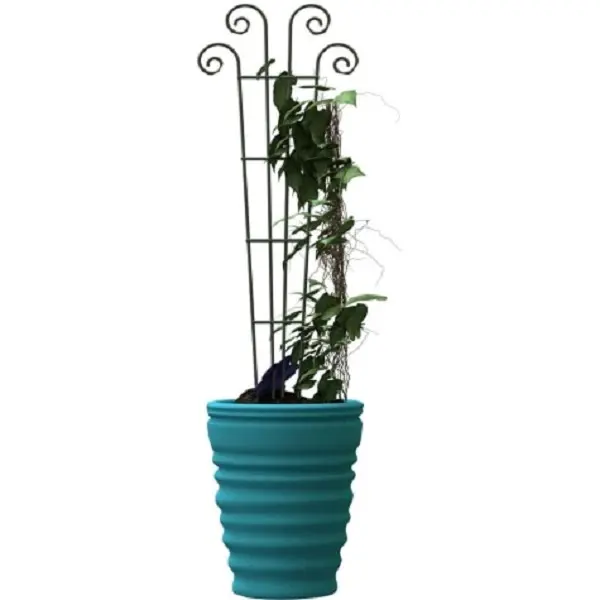 212 MAIN Western Cedar Wave Pot Garden Trellis - 48x16 in, Green, 4 lbs, Outdoor Prebuilt Structure, Replaceable Side Panel, Wooden Raised Bed Support, Enhances Look, Supports Vertical Growth, Maximizes Growing Area