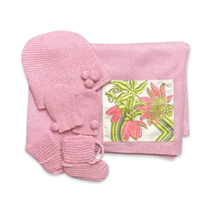 Caraibes Vintage Silk Scarf & Cashmere Baby Set