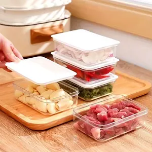 5-Piece Set 1200ML/40oz Reusable Kitchen Refrigerator Storage Boxes with Lids, Food Grade Leak-Proof Containers for Meat Fruits Vegetables, Stackable Lunch Container