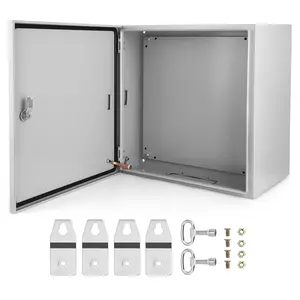 Outdoor Electrical Box, 24x24x12 Steel Junction Box, NEMA 4X Electrical Enclosure Box IP66 Waterproof & Dustproof, Universal Electrical Project Box with Lock & Mounting Plate