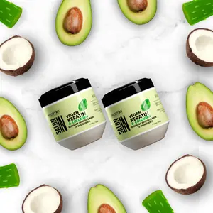 Vegan Keratin & Collagen 2x Deep Treatment Mask 17.64oz | Intense Hydration, Repair & Shine | Salt-Free, Paraben-Free, Silicone-Free, Cruelty-Free