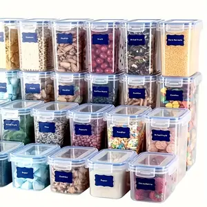 54 Reusable Food Storage Container Labels with Pen - No Glue, Self-Adhesive, Blackboard Stickers, Suitable for Spices, Cheese, etc